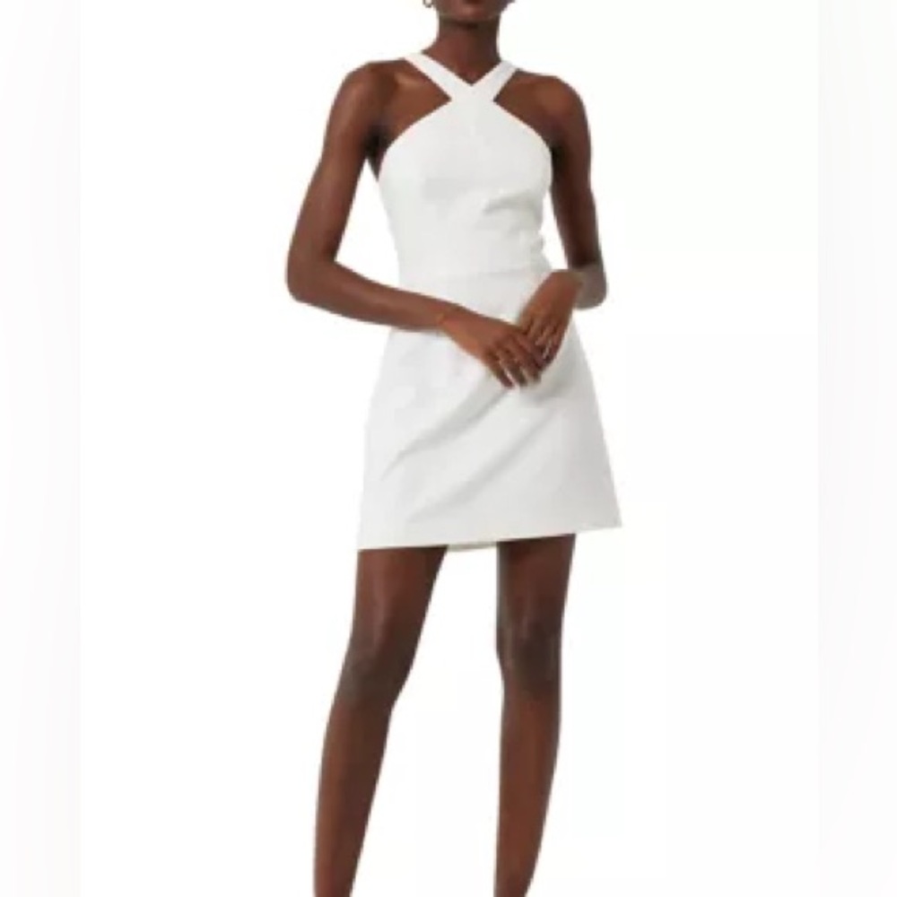 White Crossover Halter Dress